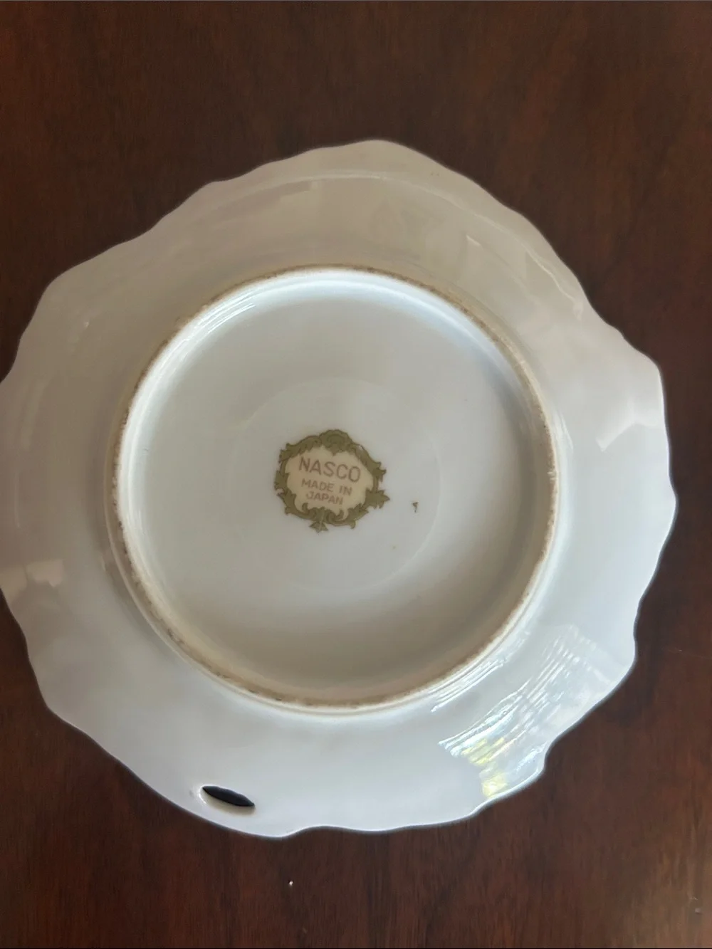 Vintage Pink Rose Porcelain Dish with Gold Trim